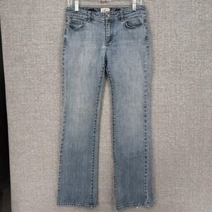 White House Black Market Jeans‎ Womens 6 Blue Bootcut Embroidered Floral Stretch